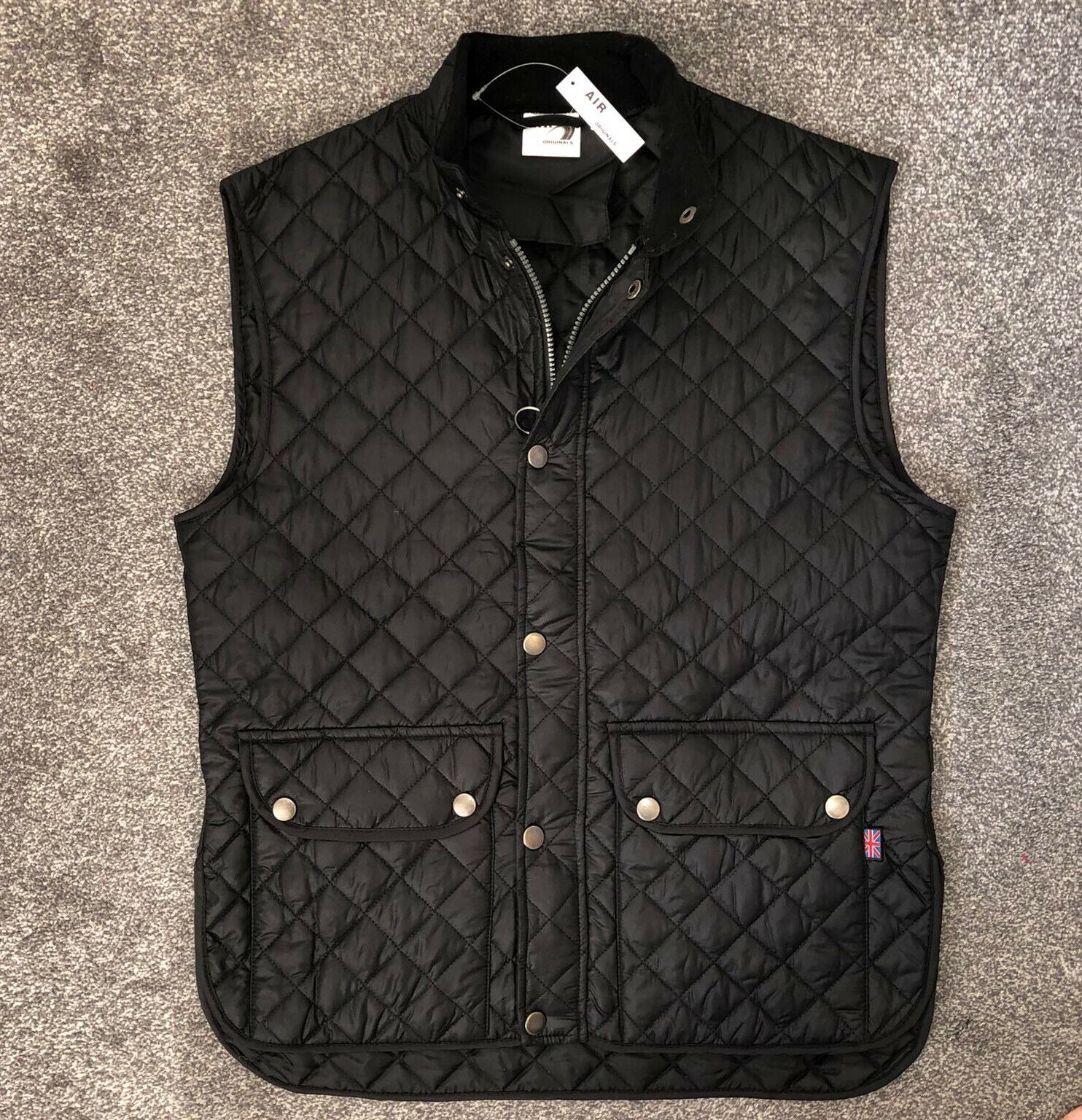 Veste doudoune ss manche matelassée noire pressions